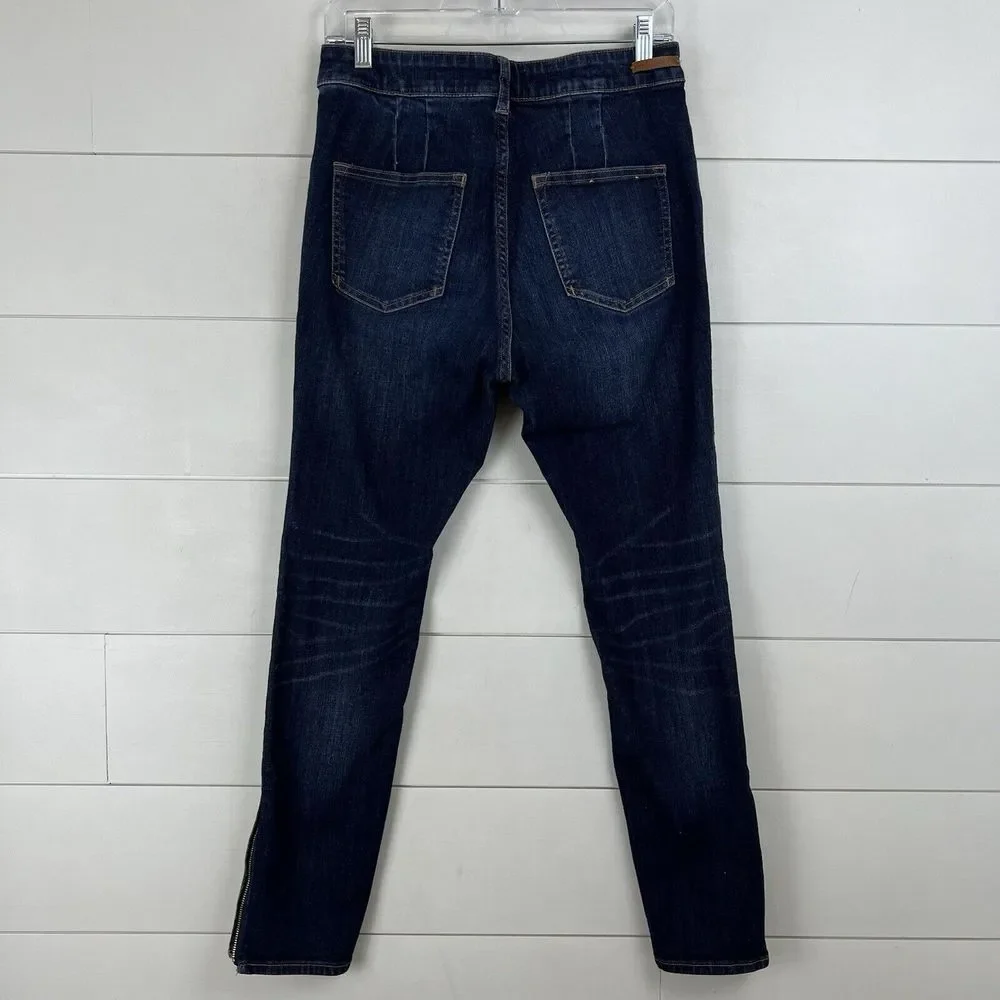 Anthropologie Pilcro High Rise Skinny Jeans Ankle Zip Snakeskin‎ Women's 29